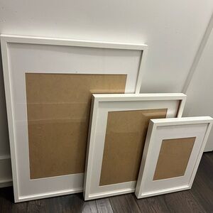 White Ikea Ribba Frames 27,21,17 inches
